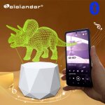 Lampe de table led avec haut - parleur bluetooth, s�rie dinosaure 3d st�r�o, veilleuse visuelle, d�coration ...