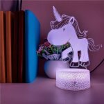 Lampe de table licorne 3d a led en acrylique, veilleuse d'ambiance, commande de téléphone intelligent, ... Lampe de table licorne 3d a led en acrylique, veilleuse d'ambiance, commande de téléphone intelligent, ...