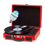 Lecteur de disques vinyles denver vpl - 120 red, haut - parleurs, sortie phono, pour 33 1 / 3, 45 et ...
