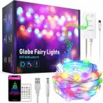 Led smart wifi guirlande lumineusem, guirlande d'clairage fairy lights contrle par application, synchronisati ...