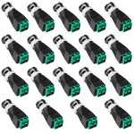 Letnerny - lot de 19 connecteurs bnc mles balun coaxial cat5 cat6 vers bnc mle et adaptateur bnc vers ...