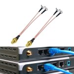 Letnerny - lot de 2 connecteurs femelles sma vers double ts9 mle 90 degrs, cble coaxial en queue de ...