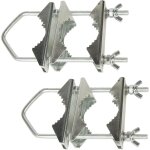 Letnerny - lot de 2 pinces de m�t d'antenne double robuste antirouille pour m�t avec bloc de m�choire ...
