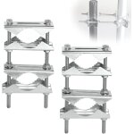 Letnerny - lot de 2 pinces a mt double antenne fixation mt antenne exterieur acier galvanis support ...