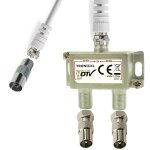 Letnerny - 2 voies intérieur tv antenne splitter répartiteur d'antenne iec avec câble et adaptateurs ... Letnerny - 2 voies intérieur tv antenne splitter répartiteur d'antenne iec avec câble et adaptateurs ...