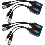 Letnerny - lot de 4 emetteurs - rcepteur vido passif rj45 vers bnc 1080p - 8mp dc power passiver audio ...