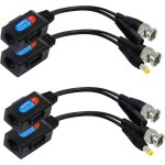Letnerny - balun hd cat5 rj45 vers bnc vido baluns emetteur - rcepteur passif avec connecteur d'alimentation ...