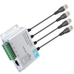Letnerny - balun vido passif 4 canaux 720p / 1080p hd en alliage d'aluminium bnc vers rj45 adaptateur ...