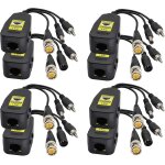 Letnerny - bnc a rj45 emetteur - rcepteur dc power passive audio video balun hd - cvi / tvi / ahd / ...