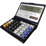 Letnerny - calculatrice pliante avec grand ecran 14 chiffres solaire et batterie double alimentation ...