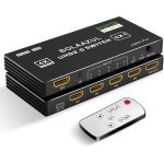 Letnerny - commutateur hdmi 5 en 1 ¿ 4k @ 60 hz, hub d'extension de port hdmi avec tlcommande pour ...