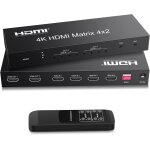 Letnerny - commutateur matrix hdmi 4 x 2, commutateur vidéo hdmi + sortie optique et l / r, pr en charge ... Letnerny - commutateur matrix hdmi 4 x 2, commutateur vidéo hdmi + sortie optique et l / r, pr en charge ...