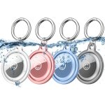 Letnerny - porte cl compatible avec apple airtag porte clef, lot de 4 ipx8 etanches airtag etui, tpu ...