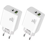 Letnerny - pr usb c 30w avec port usb - a - 2 pces, adaptateur secteur, chargeur rapide compatible avec ...