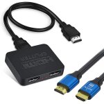 Letnerny - rpartiteur hdmi 1 entre 2 sorties hdmi 4k rpartiteur 3d pour deux moniteurs rpartiteur ...