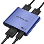 Letnerny - rpartiteur hdmi 1 entre 2 sorties 4k 60 hz 4 4 4, hdmi 2 ports avec copie, downscaler et ...