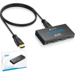 Letnerny - splitter hdmi 1 entre 3 sorties rpartiteur hdmi 4k@30hz 15. 5mm coque en mtal plug and ...