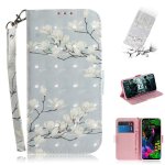 Lg g8 thinq coque, saturcase beau 3d motif pu cuir magntique flip portefeuille support porte - carte ...