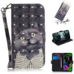 Lg g8 thinq coque, saturcase beau 3d motif pu cuir magntique flip portefeuille support porte - carte ...