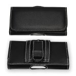 Lg optimus l5 2 e460 etui pochette accroche - ceinture faon cuir grain noir de qualit avec clip + ...