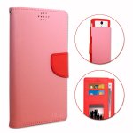 Lg optimus l7 2 dual p715 etui housse folio rose et rouge faon cuir textur avec porte cartes et surpiqres ...