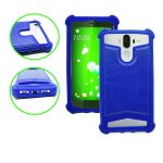 Lg stylo 2v coque arrire faon cuir bleu contours en silicone gel anti - chocs by ph26