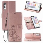 Lg velvet coque, saturcase lucky clover pu cuir magn�tique flip portefeuille support porte - carte protecteur ...