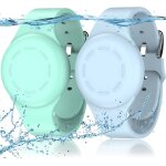 Loc - lot de 2 bracelets etanches pour enfants compatibles avec apple air tag tracker avec silicone souple, ...