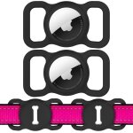 Loc - lot de 2 supports de collier pour chien pour airtag, etui gps en silicone anti - perte pour animal ...