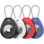 Loc - 4 pice etui airtag compatible avec le apple airtag, etanche ipx8 porte clef air tag avec cble ...