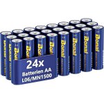 Longlife lot de 24 piles alcalines aa 1, 5 v lr06 puissantes, idales pour rveil, thermomtre, lampes ...