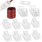 Lot de 10 connecteurs de bande lumineuse led a 2 broches de 8 mm de large, sans soudure a câble, connecteurs ... Lot de 10 connecteurs de bande lumineuse led a 2 broches de 8 mm de large, sans soudure a câble, connecteurs ...