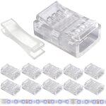 Lot de 10 connecteurs de bande lumineuse led a 4 broches 10 mm sans soudure sans espace