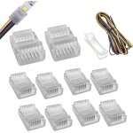Lot de 10 connecteurs led a 6 broches de 12mm de large, sans fil, bande sans soudure sans soudure a câble, ... Lot de 10 connecteurs led a 6 broches de 12mm de large, sans fil, bande sans soudure sans soudure a câble, ...