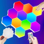 Lot de 12 panneaux led hexagonaux - applique murale de jeu hexagonale rvb avec tlcommande - eclairage ...