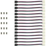Lot de 15 rallonges de câble de bande lumineuse led sans soudure femelle avec connecteur 4 broches de ... Lot de 15 rallonges de câble de bande lumineuse led sans soudure femelle avec connecteur 4 broches de ...
