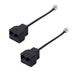 Lot de 2 adaptateurs répartiteurs rj11 6p4c 2 ports pour téléphone / fax, adaptateur câble telephonique ... Lot de 2 adaptateurs répartiteurs rj11 6p4c 2 ports pour téléphone / fax, adaptateur câble telephonique ...