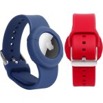 Lot de 2 bracelets airtag compatibles avec apple airtag, bracelet airtag r�glable doux, bracelet de montre ...