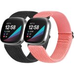 Lot de 2 bracelets elastiques en nylon compatibles avec fitbit sense 2 / fitbit sense / fitbit versa ... Lot de 2 bracelets elastiques en nylon compatibles avec fitbit sense 2 / fitbit sense / fitbit versa ...