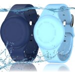 Lot de 2 bracelets �tanches pour enfants compatibles avec apple air tag tracker avec silicone souple, ...