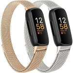 Lot de 2 bracelets compatibles avec fitbit inspire 3 pour homme et femme - en acier inoxydable - magn�tique ...