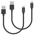Lot 2 cables 20cm usb - c noir pour asus rog phone 8 / rog phone 8 pro phonillico�