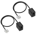 Lot de 2 cbles convertisseur tlphonique rj11 vers rj45 ethernet rj45 8p8c mle vers rj11 6p4c femelle ...