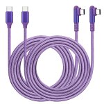 Lot de 2 c�bles usb c vers usb c, 60 w, type c, a angle droit, charge rapide pour t�l�phone 16 / 15 promax ...