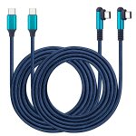 Lot de 2 cbles usb c vers usb c, 60 w, type c, a angle droit, charge rapide pour tlphone 16 / 15 promax ...