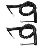 Lot de 2 cordons de tlphone pour tlphone fixe, 3 m non enroul / 0, 5 m spiral rj9 4p4c sans enchevtreme ...
