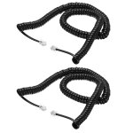 Lot de 2 cordons de t�l�phone pour t�l�phone fixe, 4, 9 m rj9 4p4c, c�ble de t�l�phone spiral� sans enchev�tre ...
