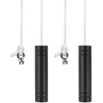 Lot de 2 cordons de traction pour lampe de salle de bain - noir - 5, 8 cm - cylindrique - avec connecteur ... Lot de 2 cordons de traction pour lampe de salle de bain - noir - 5, 8 cm - cylindrique - avec connecteur ...