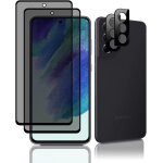 Lot 2 + 2 protecteurs ecran vie prive + protge - lentilles camra verre tremp 3d 9h anti - espion ...