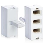 Lot de 2 rpartiteurs 3 / 4 voies bt pour prise tlphonique, adsl rj11, micro filtre internet haut dbit, ...